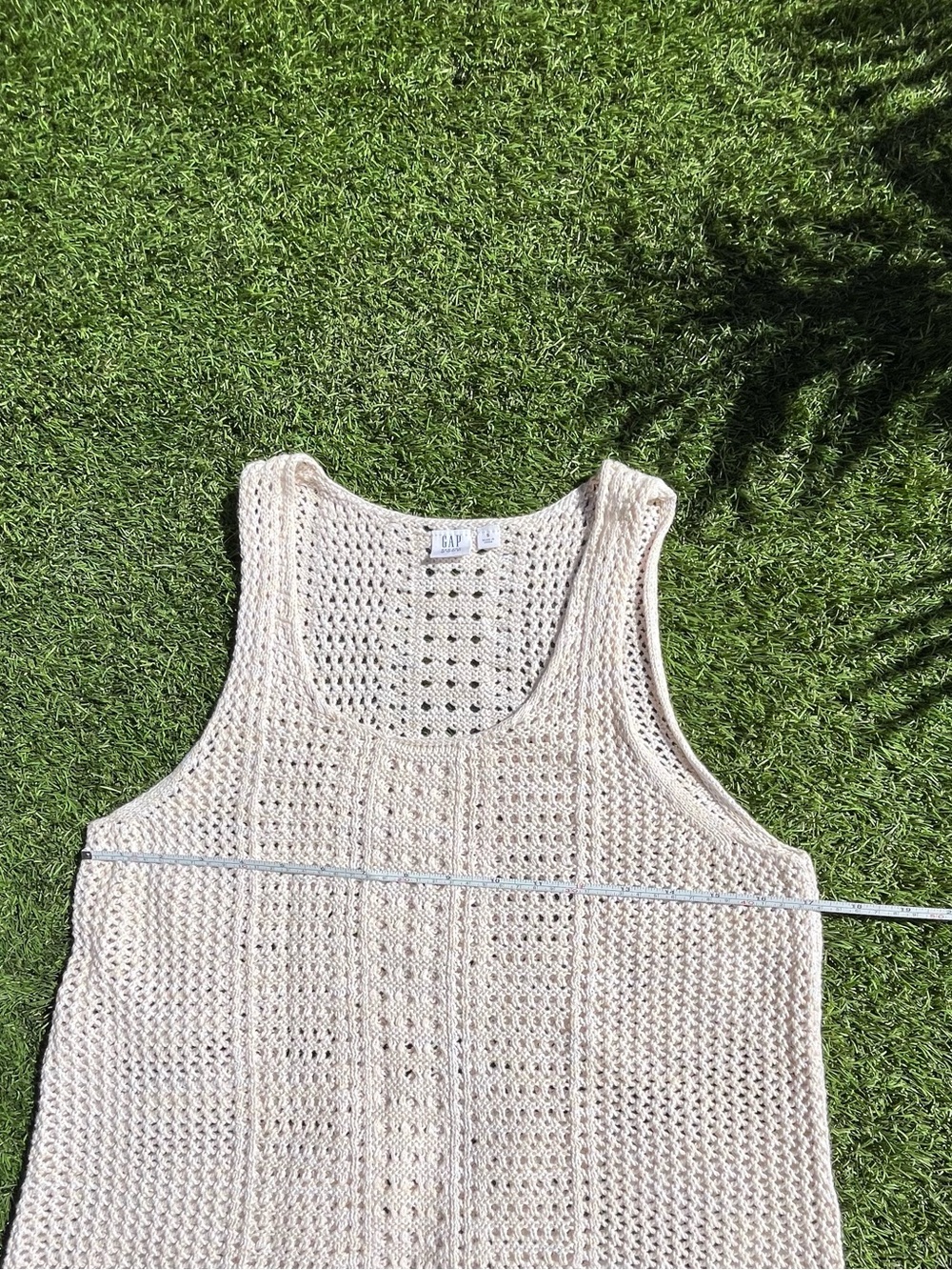 GAP Cream Crochet Knit Tank Top